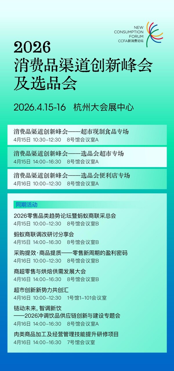 2026消费品渠道创新峰会及选品会,及同期活动日程 2026消费品渠道创新峰会及选品会,及同期活动日程